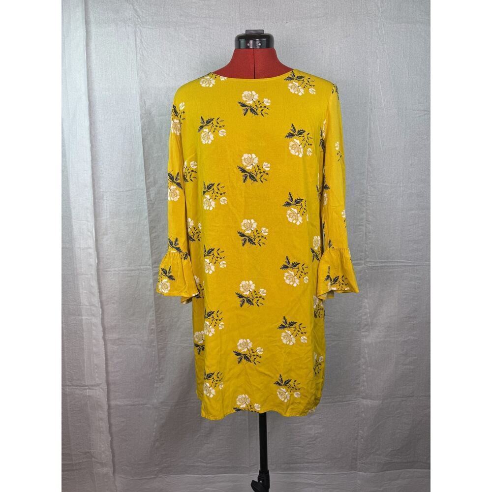 Old Navy Yellow Floral Midi Dress Womens Size Medium Cottage Cottagecore C021
